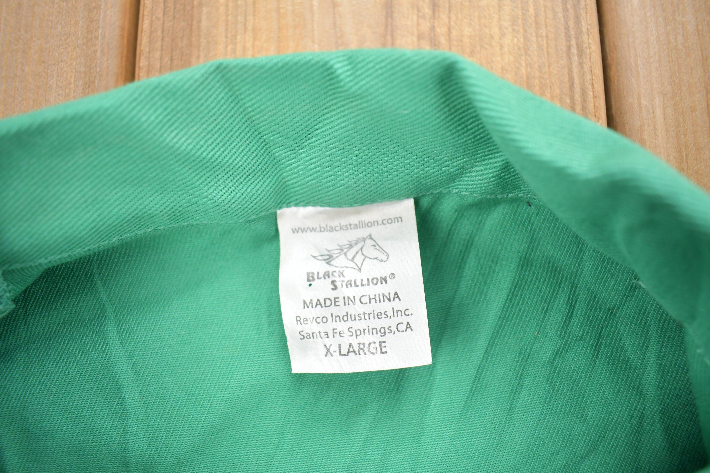 Vintage 1990s Black Stallion Fire Retardant Snap Button Shirt /