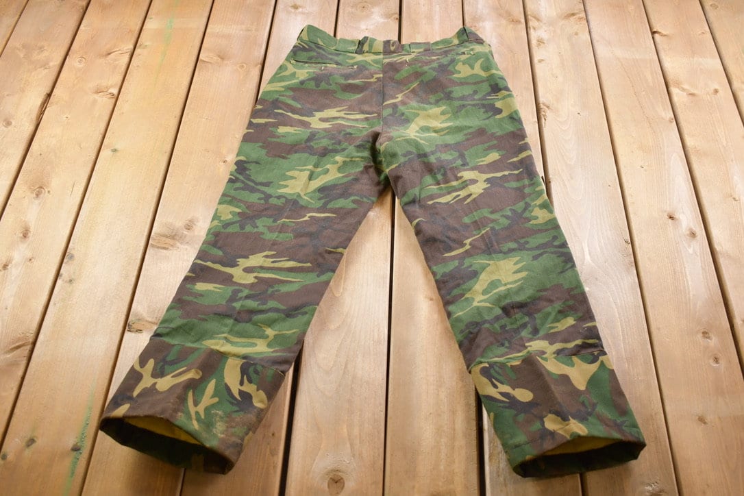 Vintage 1990's Cabela's Woodland Camouflage Hunting Pants Size 34 x 29 / Streetwear Fashion / Hunting & Fishing Gear / Military Pant's