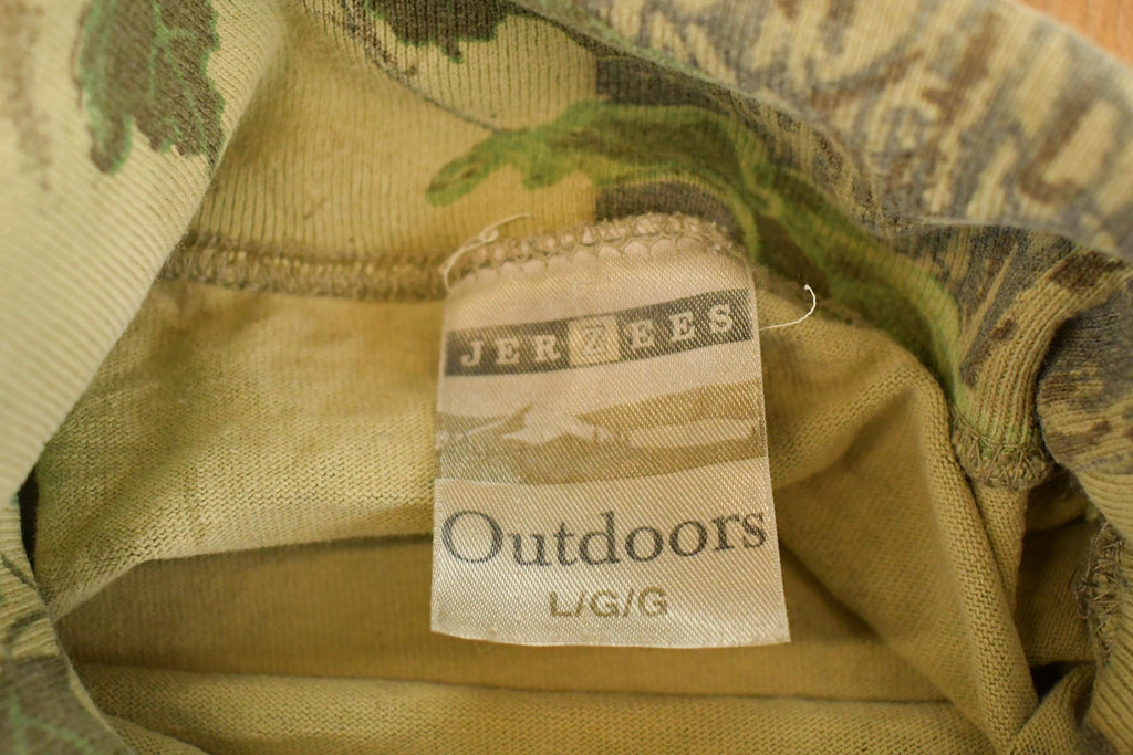Vintage 1980s Jerzees Outdoors Realtree Camo Turtleneck Shirt Men's L
