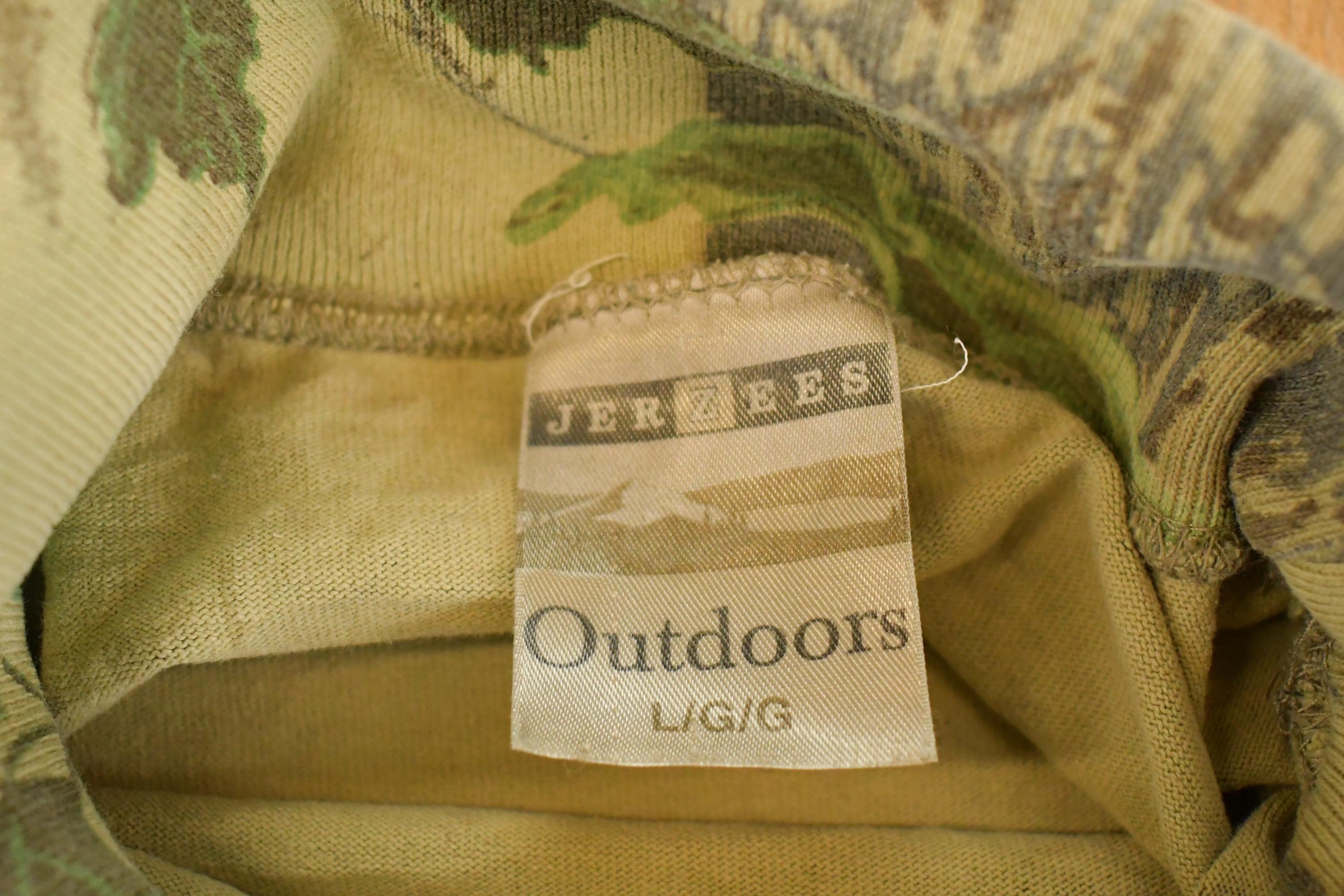 Vintage 1980s Jerzees Outdoors Realtree Camo Turtleneck Shirt Men's L