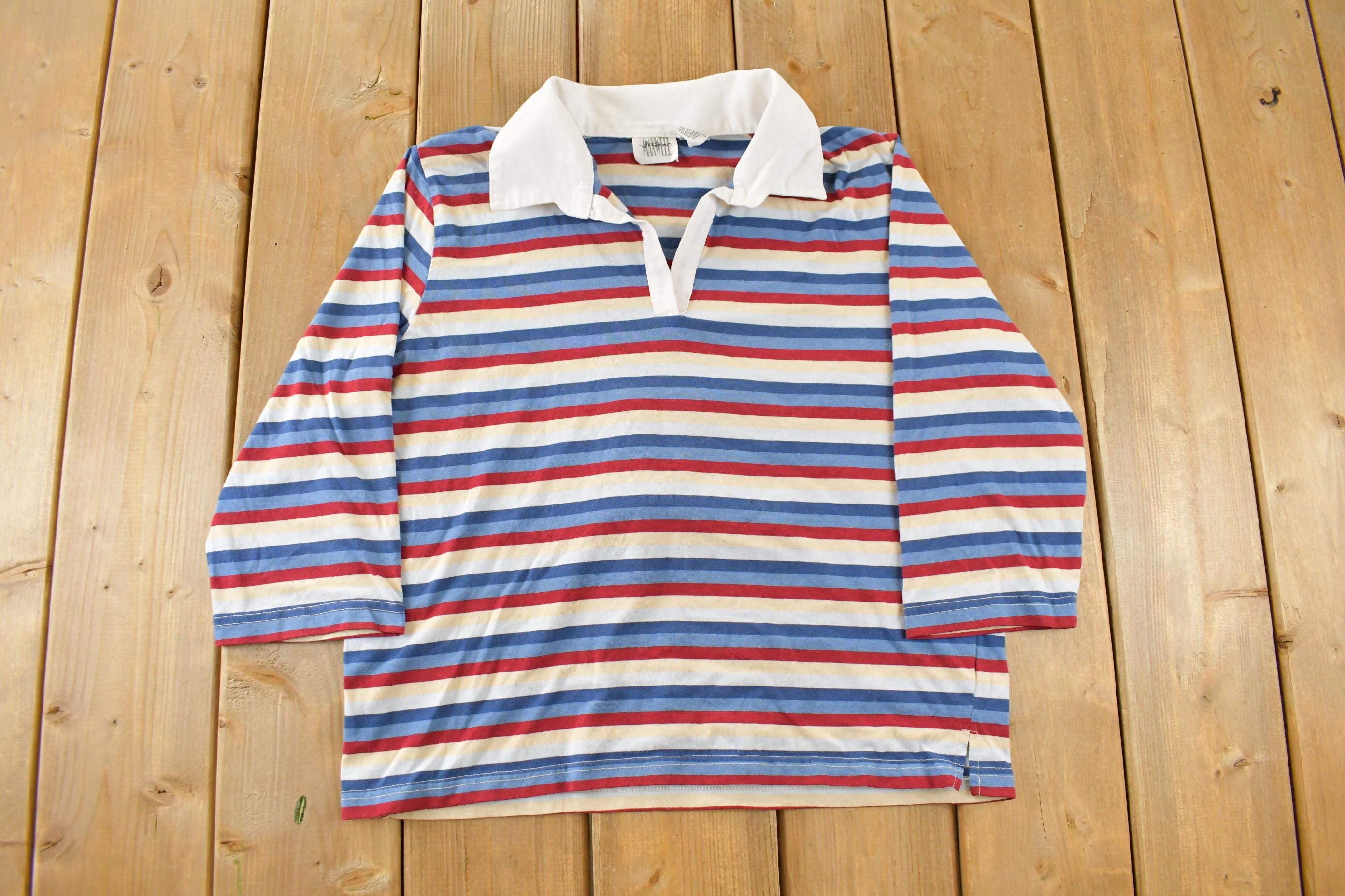 Vintage 1990s Jason Maxwell Striped Collared Shirt Women's M