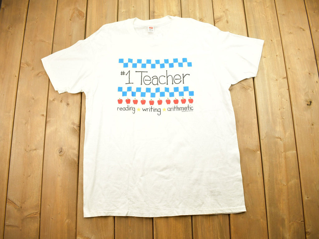 Vintage 1980s #1 Teacher Graphic T Shirt