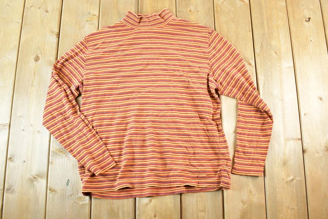 Vintage 1990s St John's Bay Striped Crewneck Sweatshirt Mens L