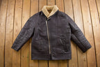 Vintage 1980s Leather Shearling Coat