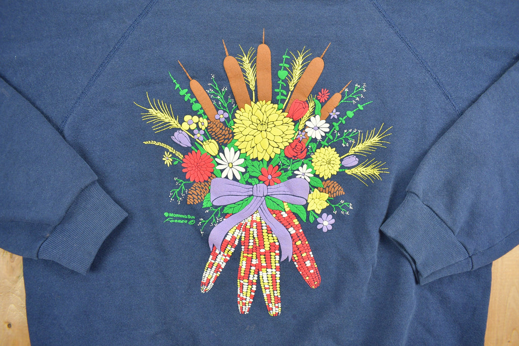 Vintage 1980s Floral Bouquet Theme Hanes Crewneck Sweater