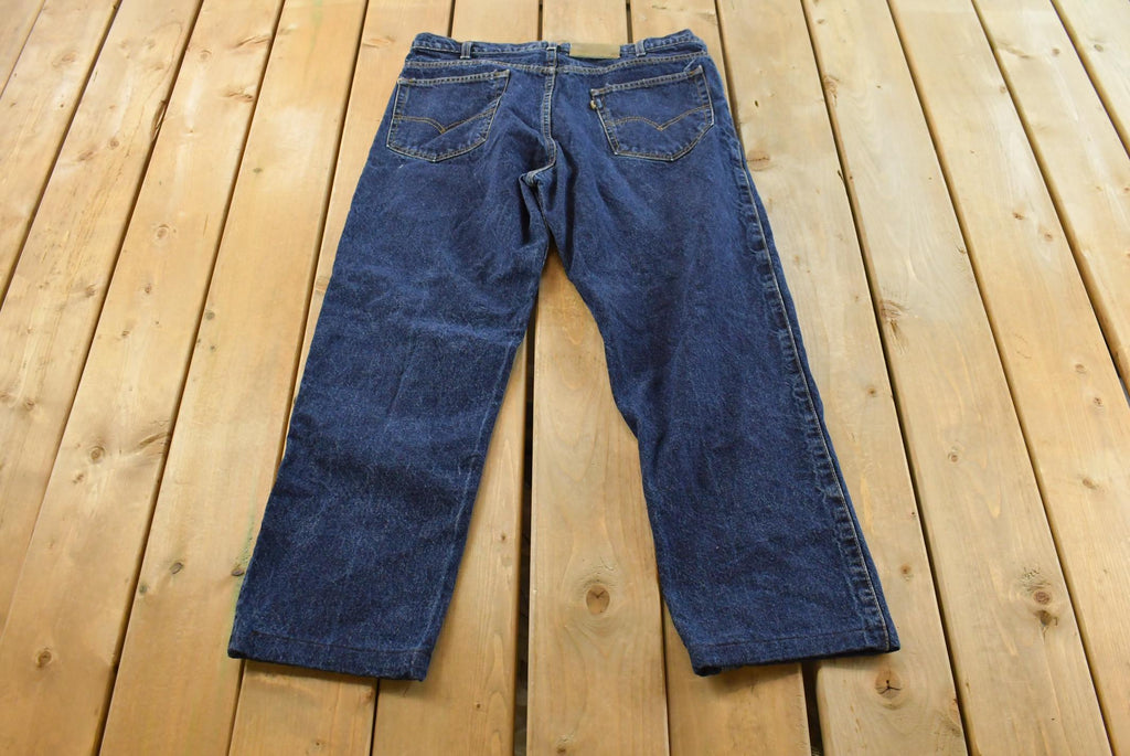 Vintage 1990s Levi's Two Horse Leather Tab Denim Dark Blue Jeans Men's 34 x 28 / 90s Levi's / Streetwear / Made in USA