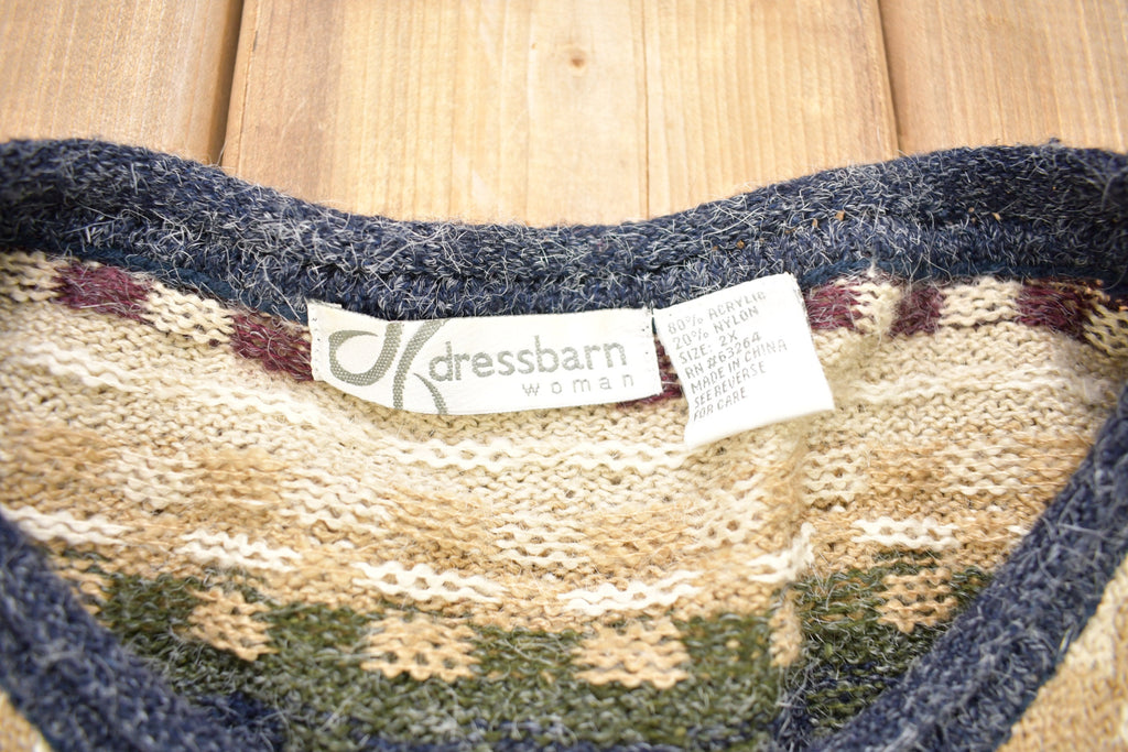 Vintage 1990s Dress Barn Striped Knitted Cardigan Sweater  Vintage Cardigan  Button Up  Cozy Sweater