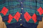 Vintage 1990s Golden Bear Golf Embroidered Knit Cardigan Sweater