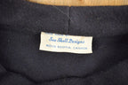 Vintage 1980s 100% Wool Black Sail Boat Embroidered Mock Neck Sweater
