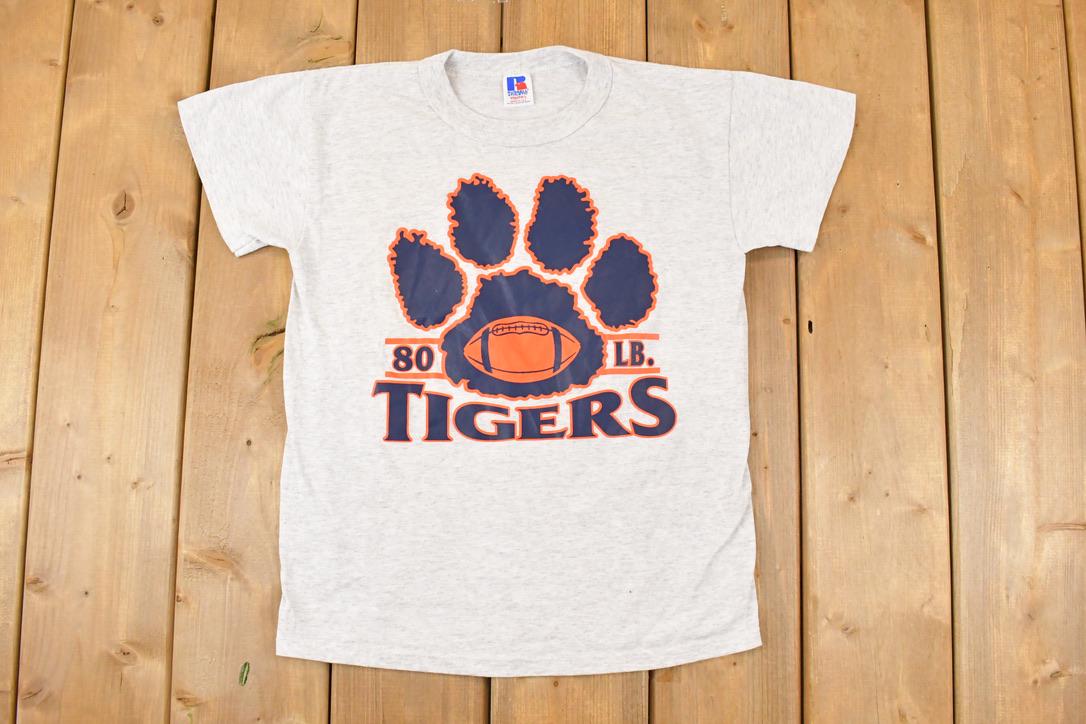 Vintage 1990s Tigers Collegiate T-Shirt Youth L  NCAA Graphic  90s College  Made in USA  Spellout Tee