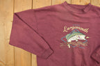 Vintage 1990s Largermouth Fisherman Embroidered Crewneck Sweatshirt