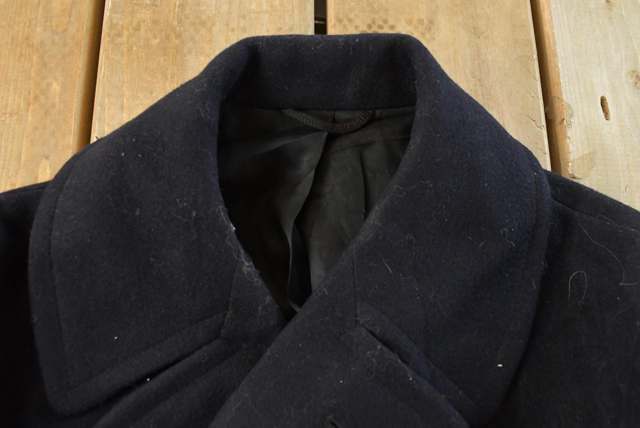 Vintage 1940s WW2-Cold War Era Naval Wool Coat Men's Small /