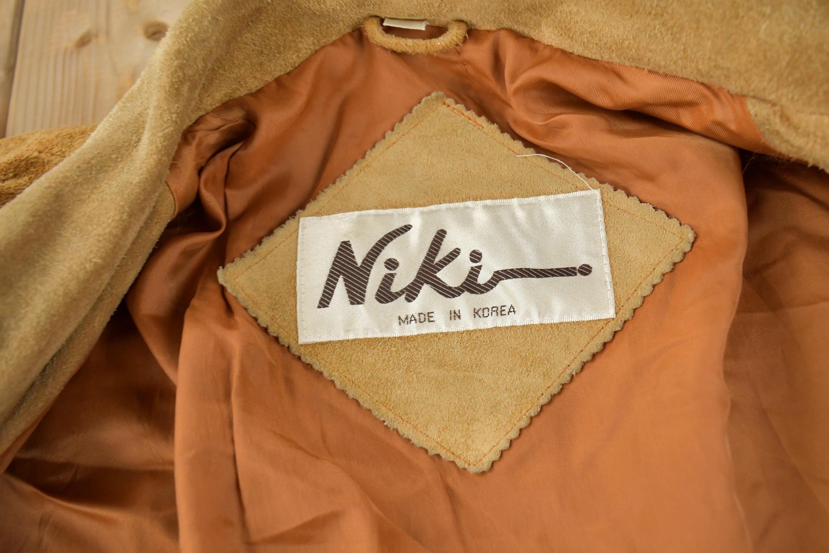 Vintage 1990s Niki Beige Suede Fringe Jacket