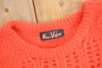 Vintage 1980s New View Knit Orange Crewneck Sweater