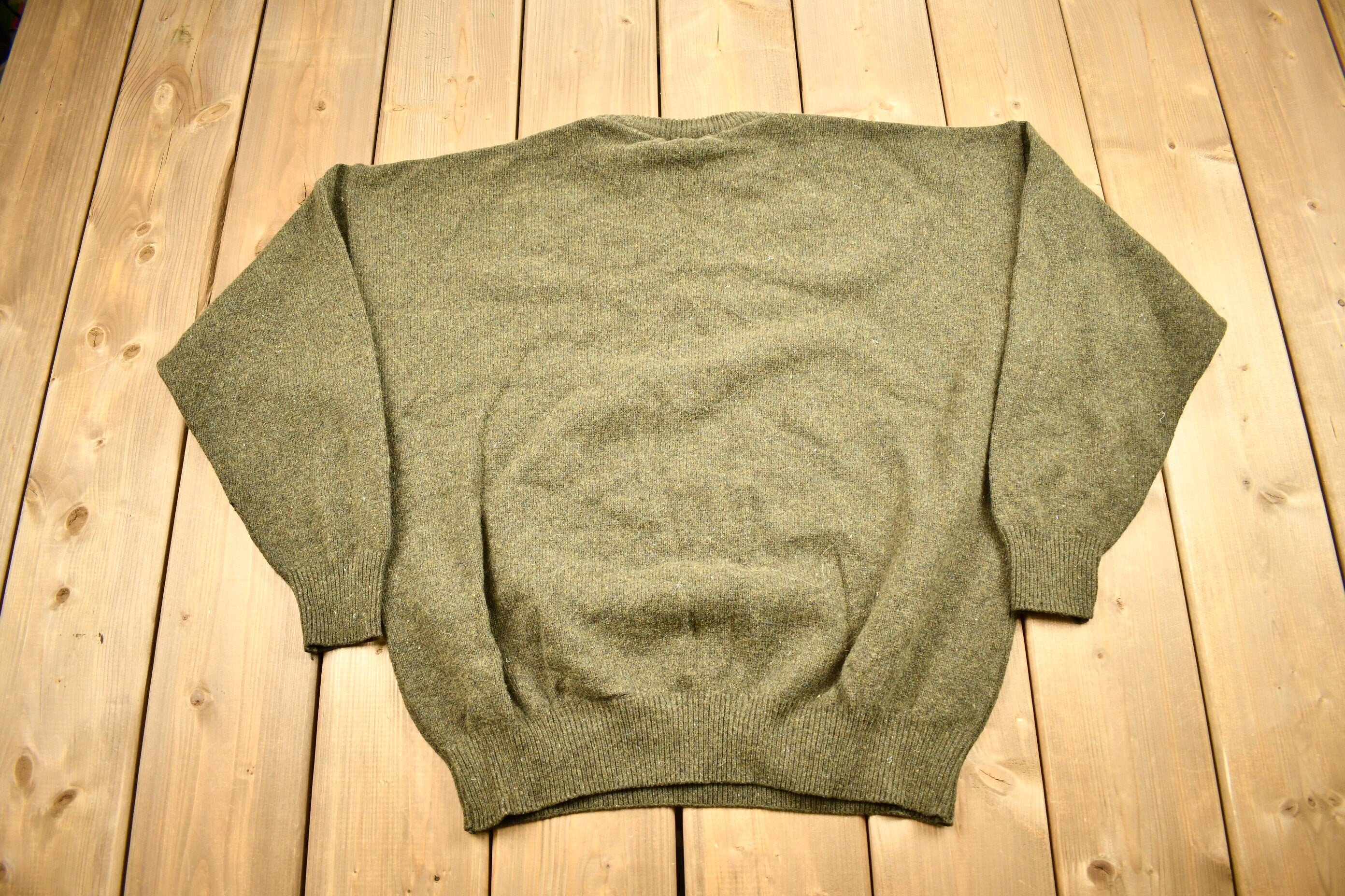 Vintage 1990s County Seat Knitted Wool Blend Crewneck Sweater