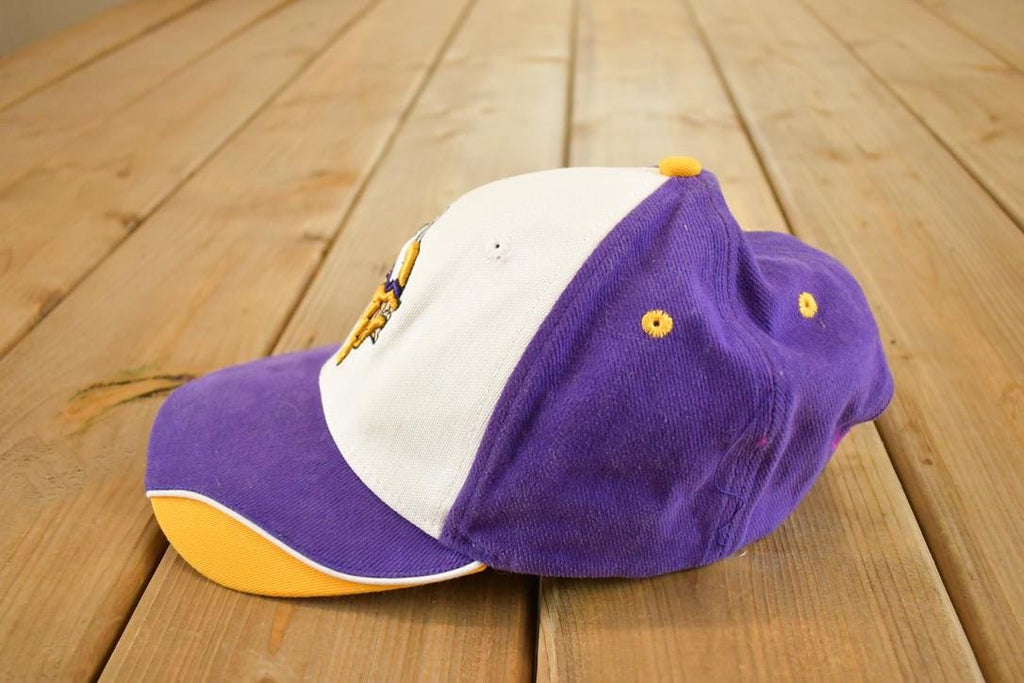 Vintage 1990s Minnesota Vikings Strap Back NFL Hat / 90's Embroidered Football Cap