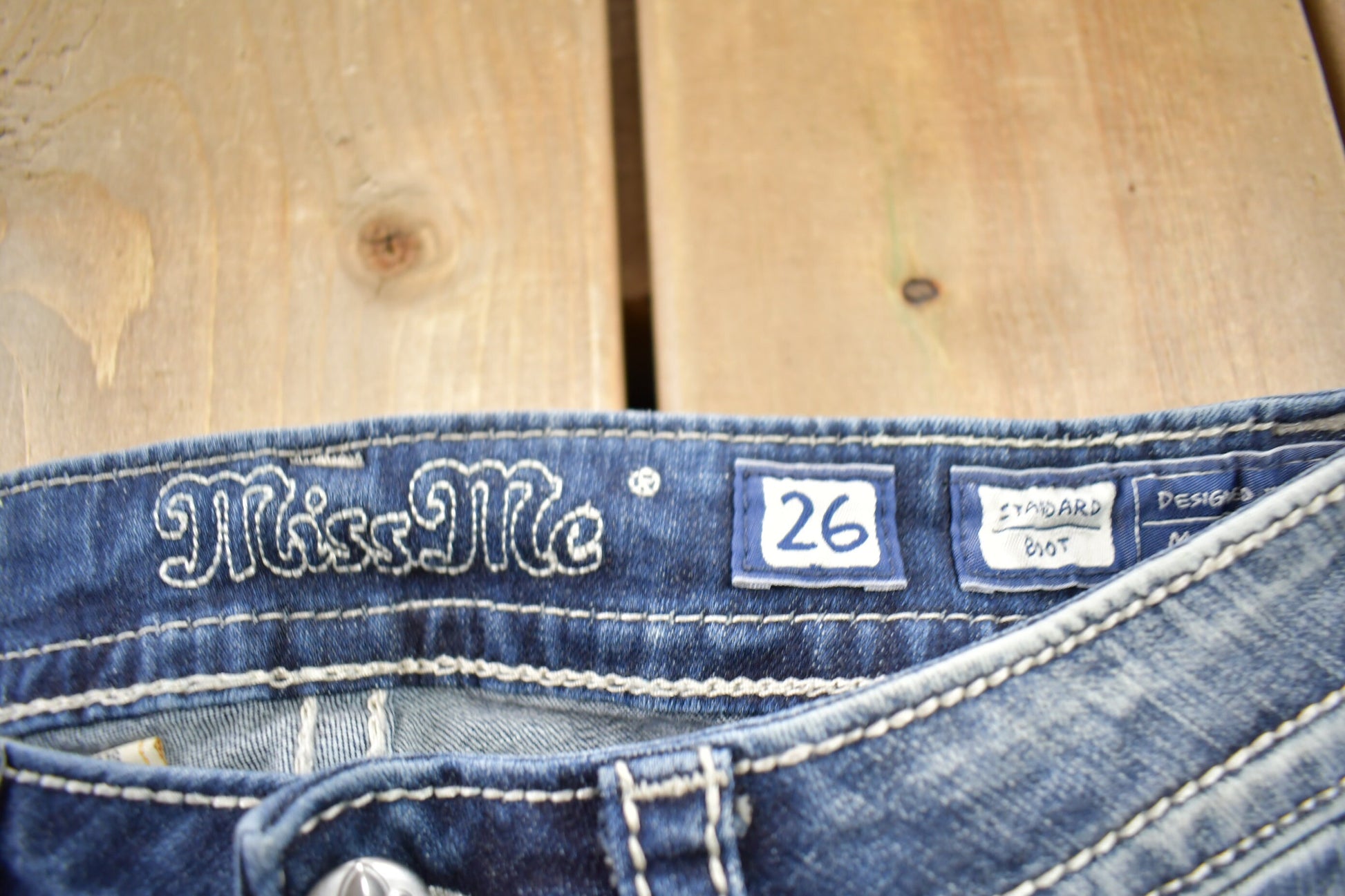 Vintage Y2K Miss Me Bedazzled Low Rise Jeans Size 26x33