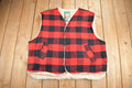 Vintage 1980s Canyon Guide Outfitters Buffalo Plaid Fleece Lined Vest