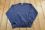 Vintage 1990s Navy Franklin Sports Blank Crewneck Sweatshirt Mens M / 90s Crewneck / Essential / Streetwear / 90s Blank / Athleisure