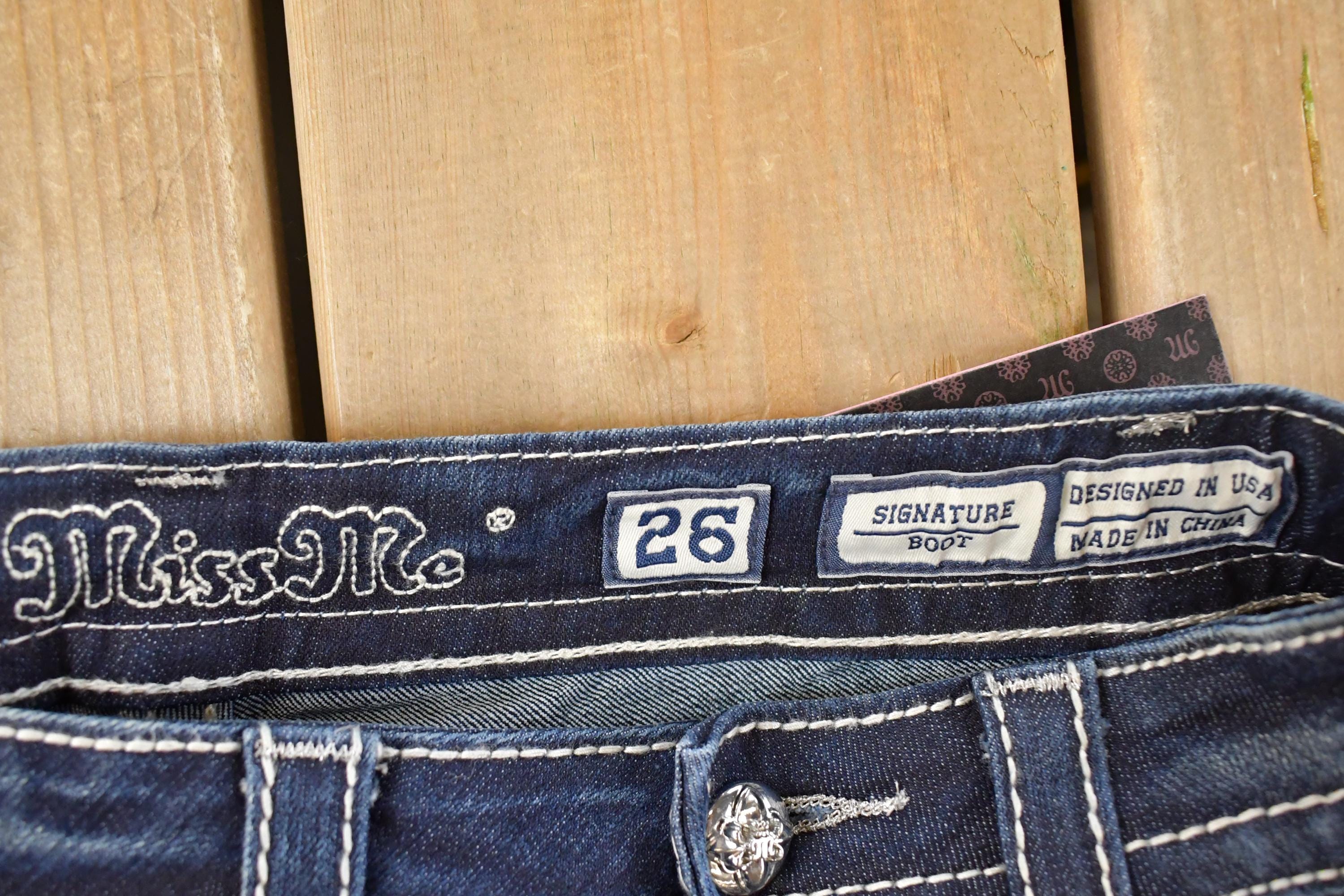 Vintage Deadstock Y2K Miss Me Bedazzled Low Rise Jeans Women's Size 26x31