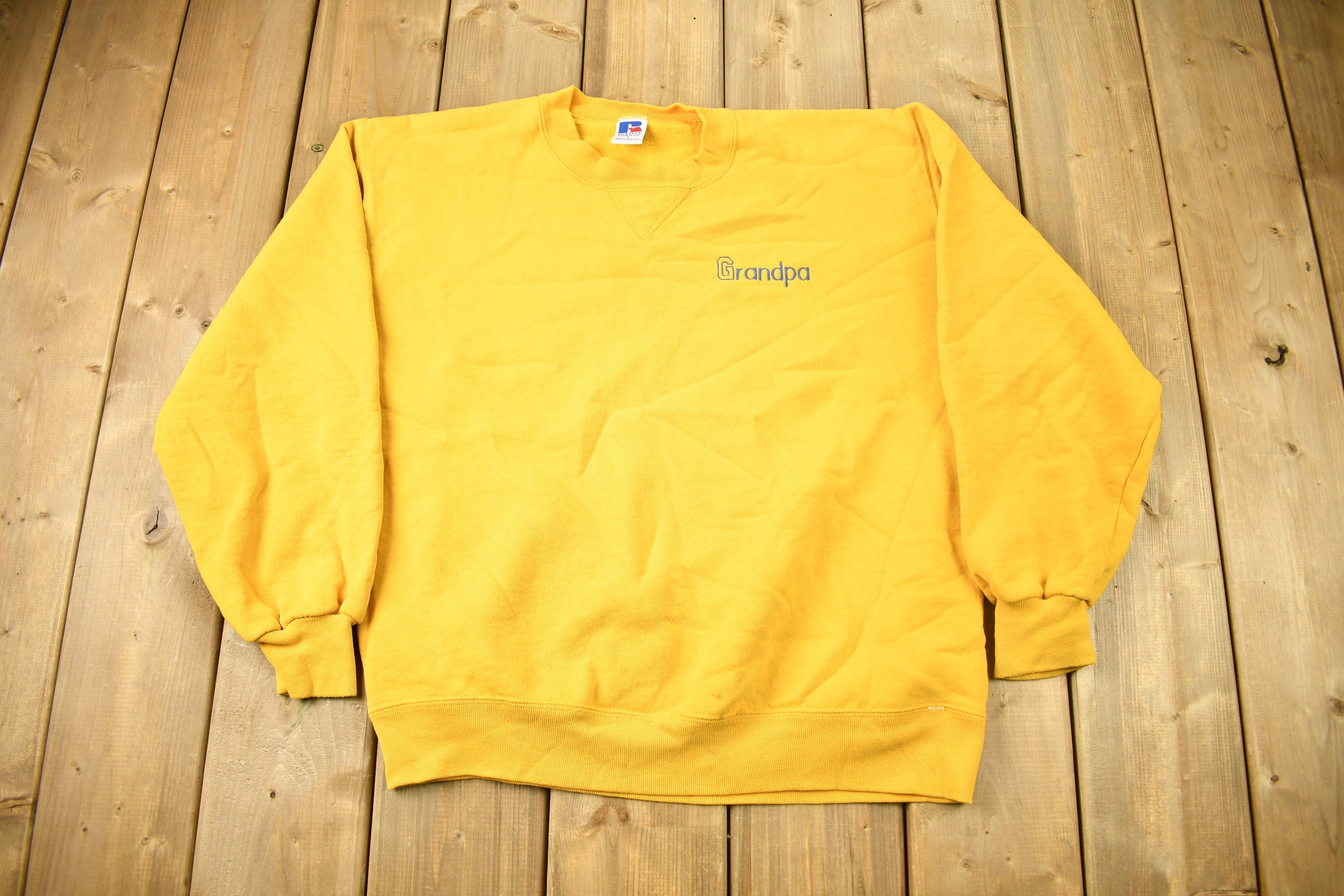 Vintage 1990s Grandpa Embroidered Crewneck Sweatshirt /