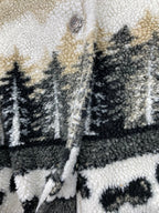 Vintage 1990s Outdoorsman Pattern Deep Pile Fleece Sweatshirt