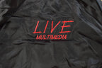 Vintage 1990s Live Multimedia Satin Bomber Jacket Men's 2XL / Snap Button / Streetwear / Souvenir Jacket / Made In USA