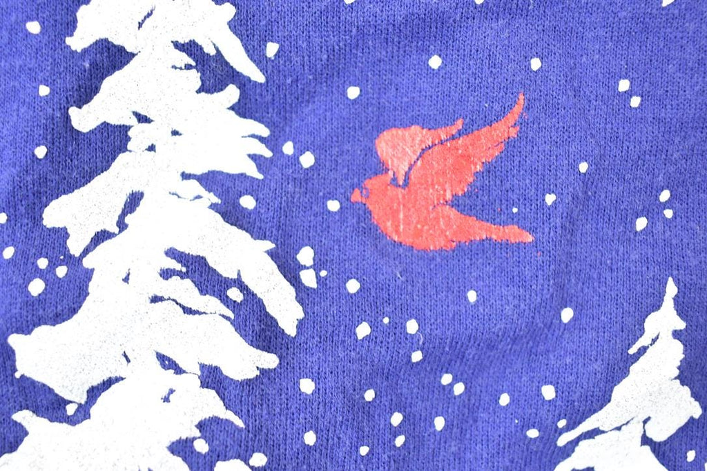 Vintage 1990s Winter Tree 2 Birds Crewneck