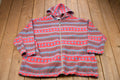 Vintage 1990s Full Zip Aztec Print Graphic Hoodie
