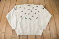 Vintage 1990s Northern Reflections Embroidered Leaves Knit Crewneck Sweater Made In Canada