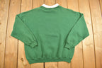 Vintage 1990s Peace On Earth Embroidered Collared Sweatshirt