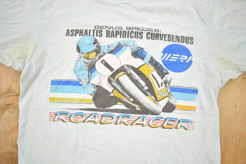 Vintage 1980s Road Racer Speed Bike Graphic T Shirt