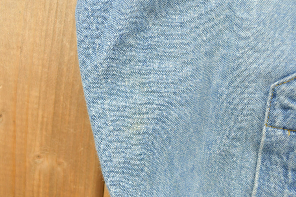 Vintage 1990s Noahs Ark Embroidered Button Up Denim Shirt