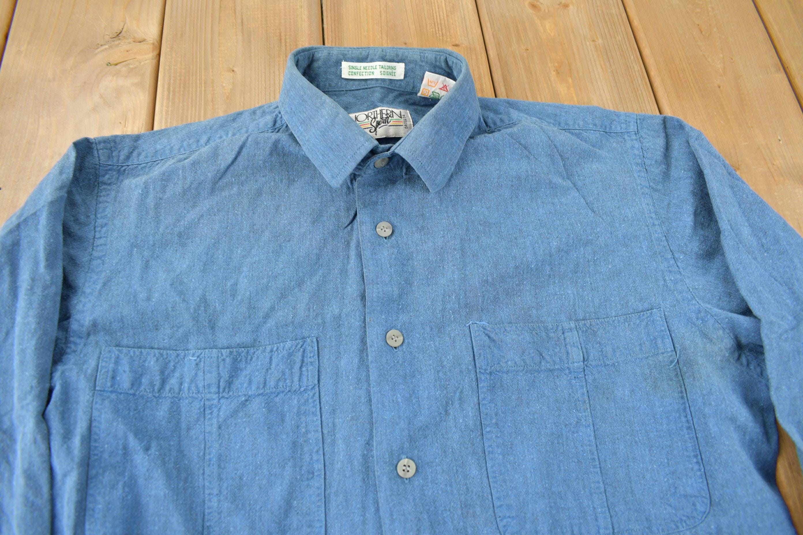 Vintage 1990s Northern Spirit Single Needle Blank Button Up Shirt