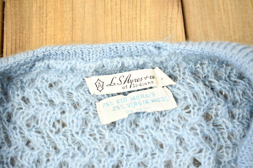 Vintage 1960s Mohair & Wool Knitted Cardigan Sweater