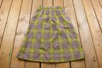 Vintage 1970s Plaid Long Skirt Size 24 x 28