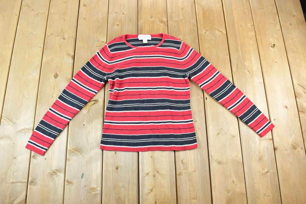 Vintage 1990s Annex Knit Long Sleeve Striped T-Shirt