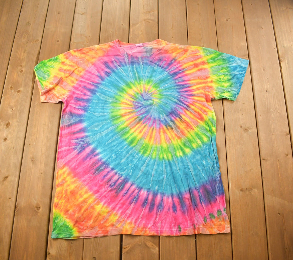 Vintage 1990s Common Threads Tie Dye All Over Print T-shirt