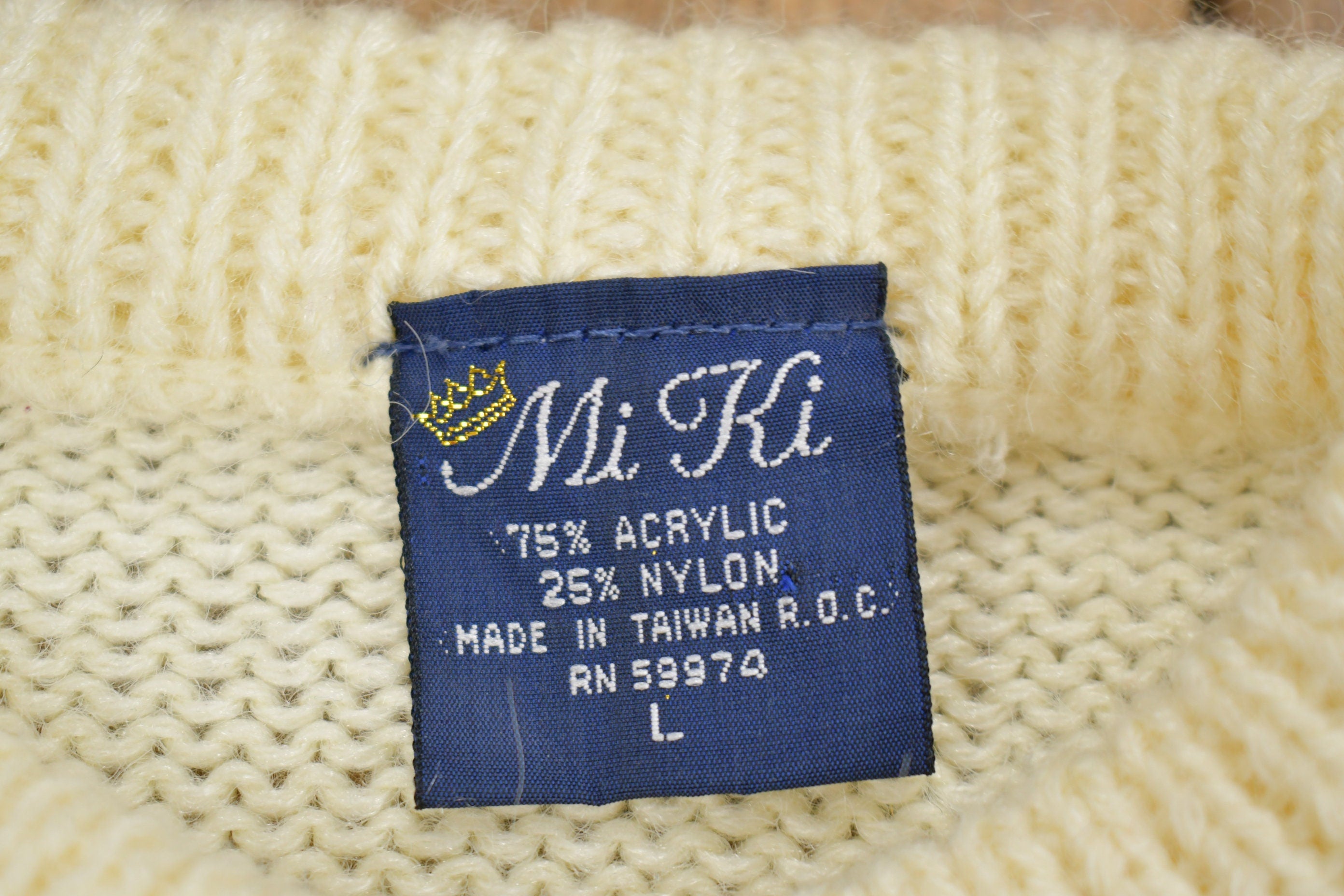 Vintage 1980s Mi Ki Leaf Theme Knit Crewneck Sweater
