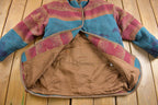 Vintage 1990s South Western Theme Hooded Overcoat