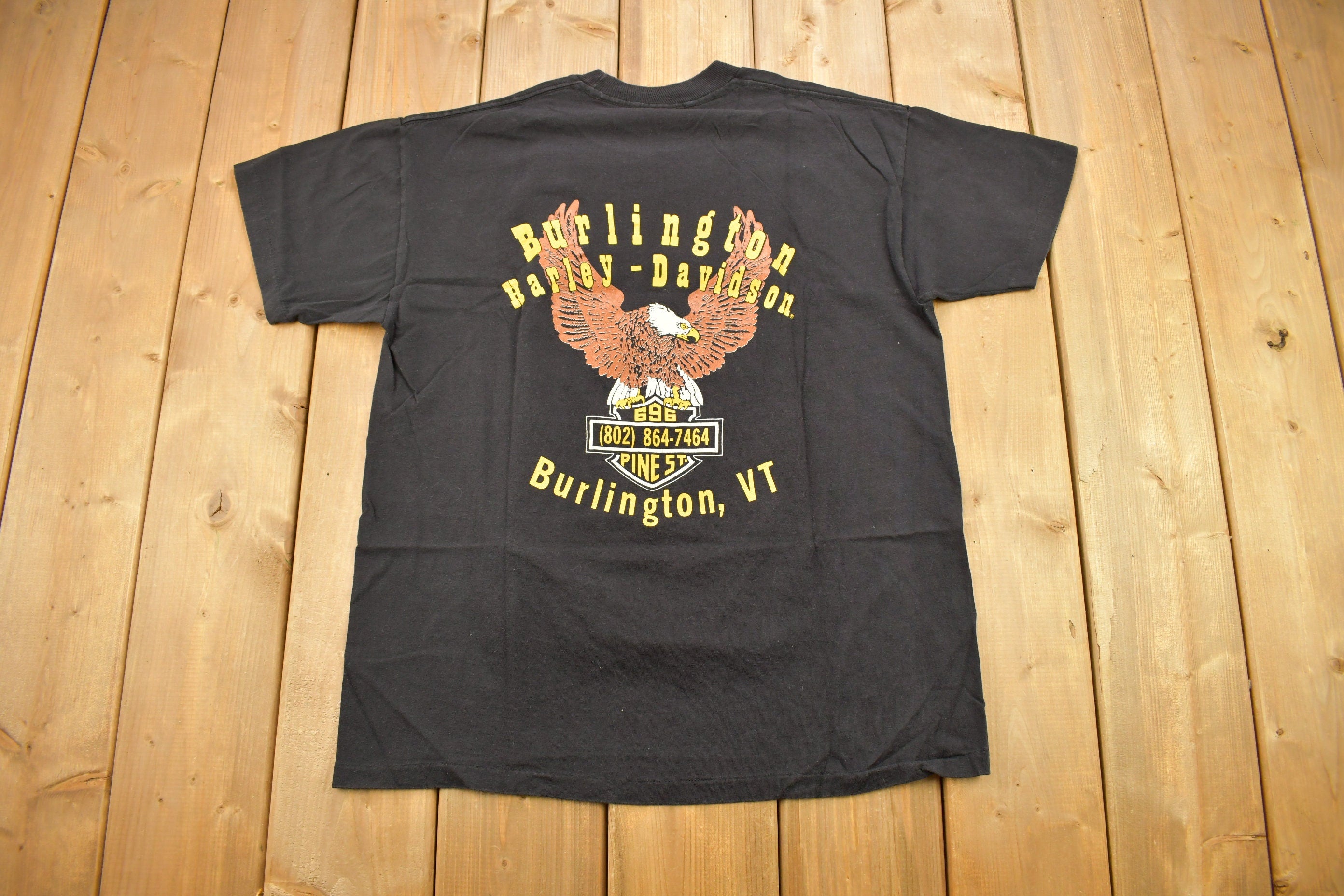 Vintage 1988 Harley Davidson Burlington VT Mt Rushmore Graphic T-Shirt