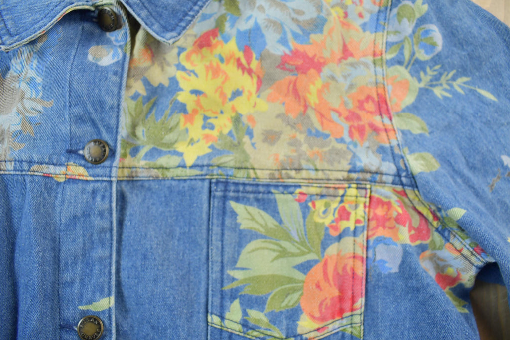 Vintage 1990s Floral Denim Jean Jacket
