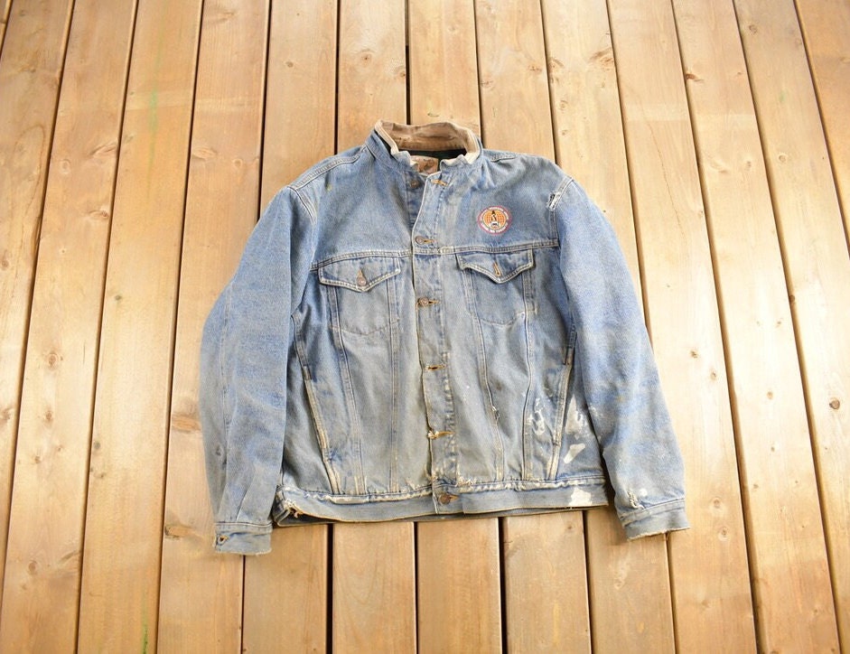 Vintage 1990s Toronto Workers Union Denim Jean Jacket