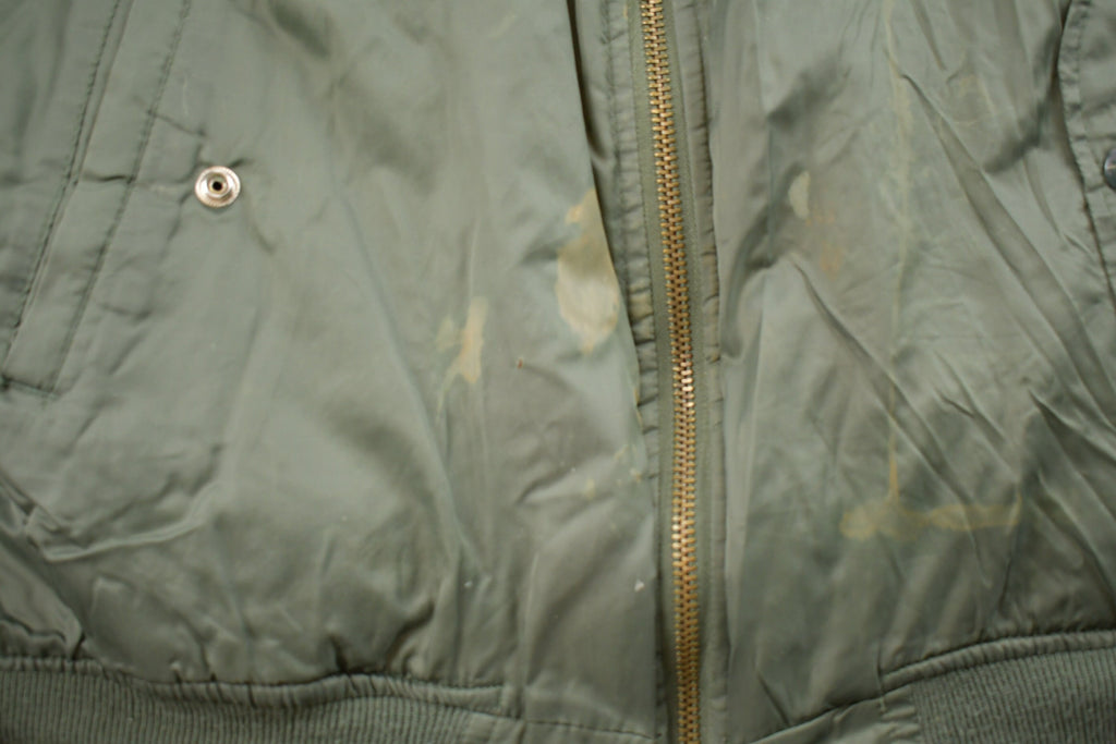 Vintage 1990s Bomber Jacket Reversible Green