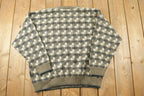 Vintage 1990s Jantzen Knit Crewneck Sweater  90s Crewneck  Made In USA  Preppy