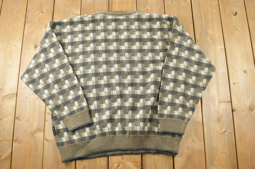 Vintage 1990s Jantzen Knit Crewneck Sweater / 90s Crewneck / Made In USA / Preppy