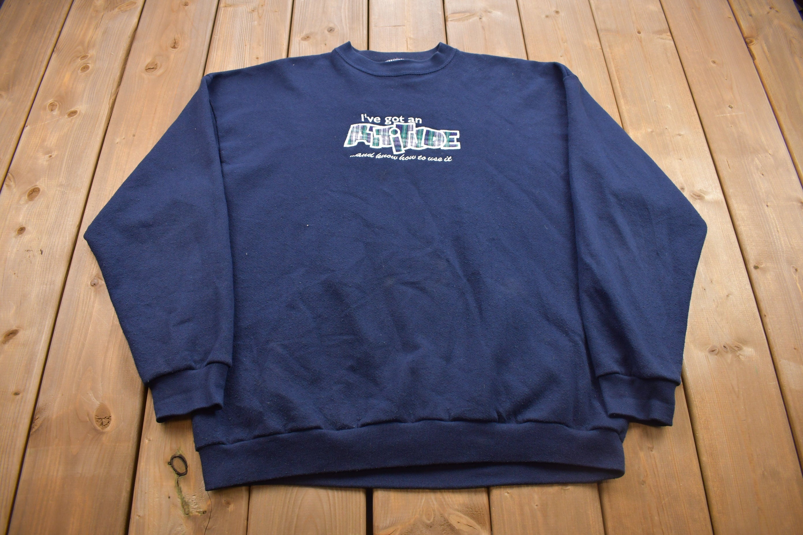 Vintage 1990s "I've got an Attitude" Crewneck Sweatshirt  90s Crewneck  Made In USA  Essential  Streetwear  90s