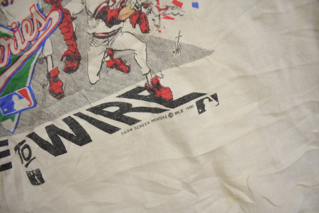 Vintage 1990 Cincinnati Reds Big Head World Series MLB Graphic T-Shirt