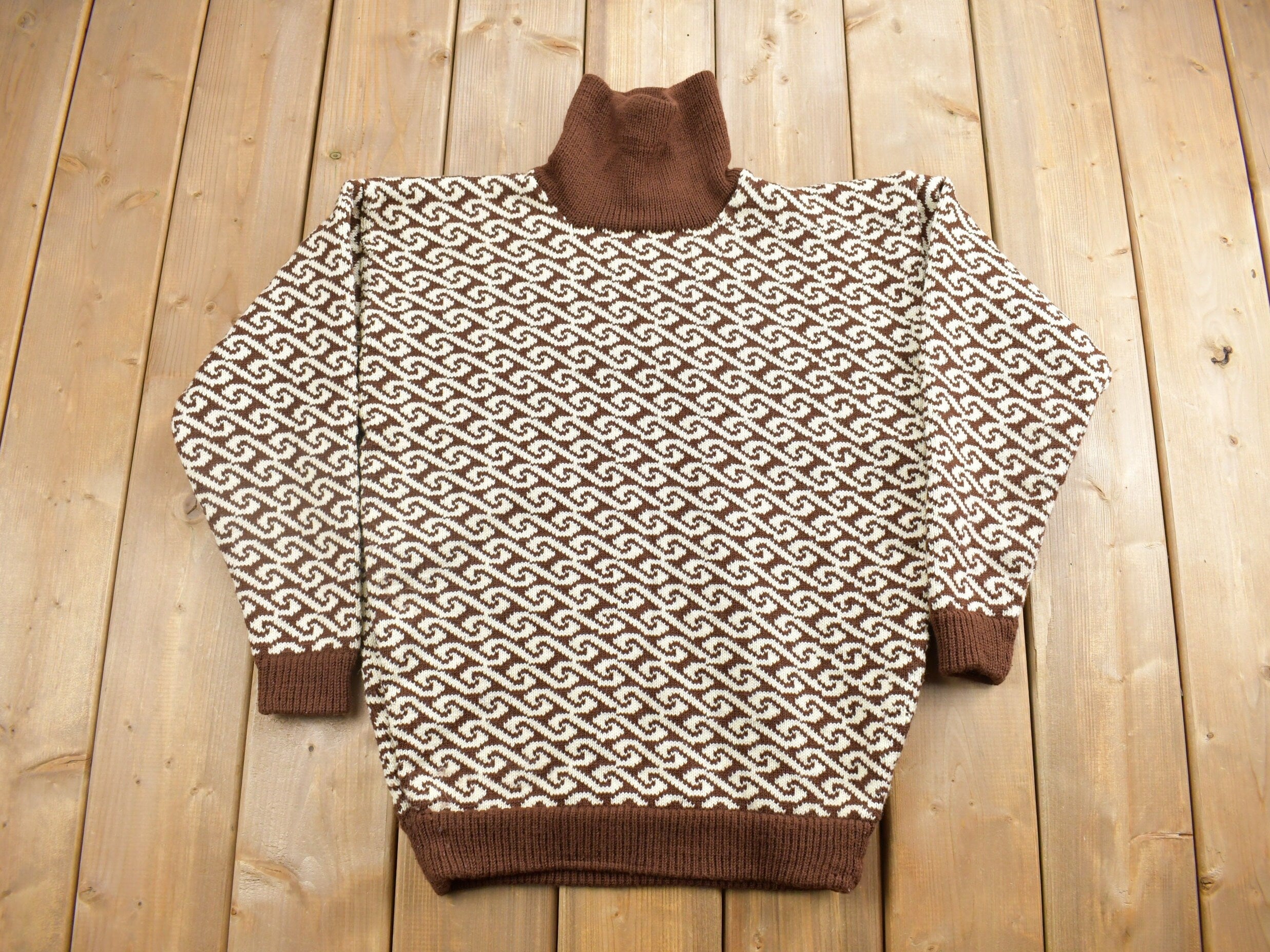 Vintage 1980s Thick Knit Turtle Neck Sweater