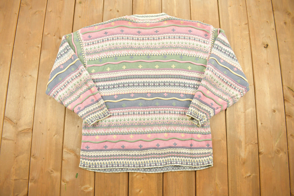 Vintage 1990s Heartworks Aztec Graphic Knitted Sweater